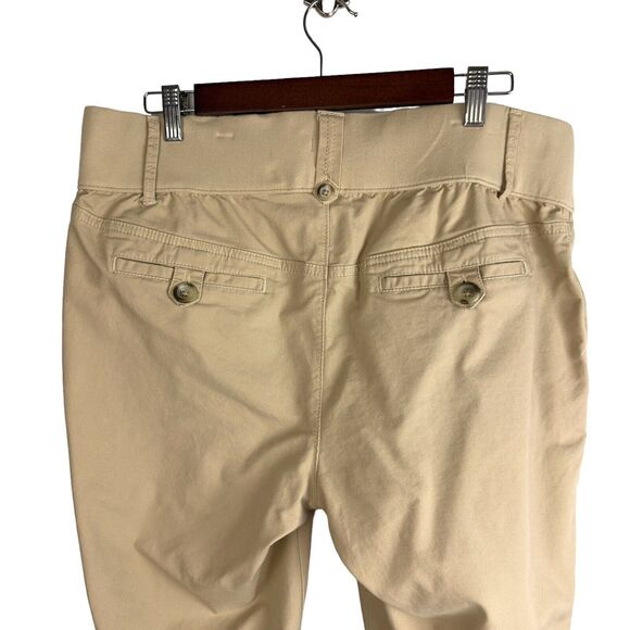 Old Navy Maternity Low Rise Stretch Cropped Ankle‎ Cream Pull-on Pockets Pants - Picture 6 of 9